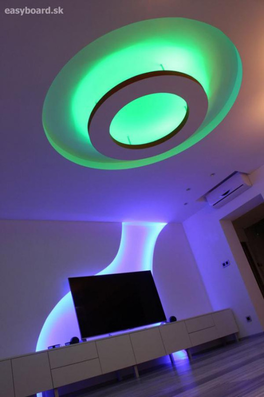 Gipskartonring für indirekte Beleuchtung