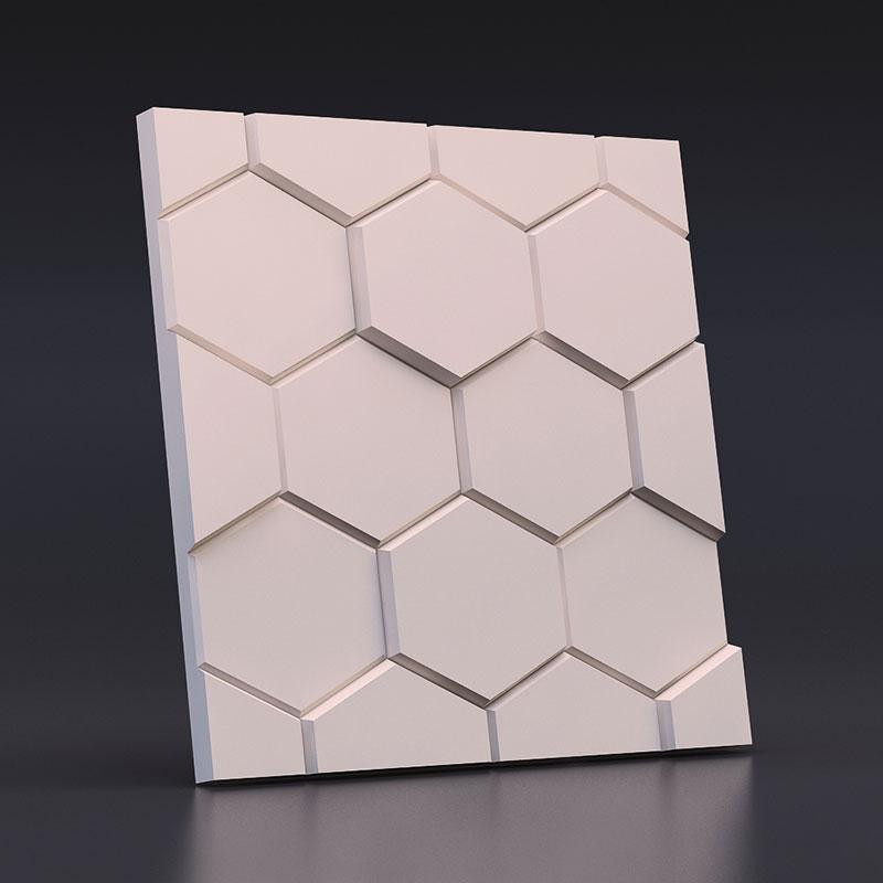 Dekorative Gips 3D Verkleidung Hexagon / Preis pro 1 m2