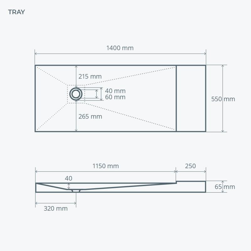 Aufsatzwaschbecken Tray 1